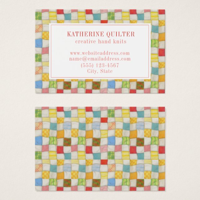CRAZY QUILT Euro Business Card (Vorne & Hinten)