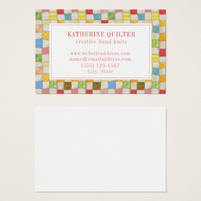 CRAZY QUILT Euro Business Card II (Vorne & Hinten)
