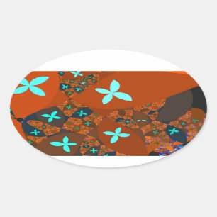 Crazy Quilt - FRAKTAL ABSTRACT DESIGN Ovaler Aufkleber