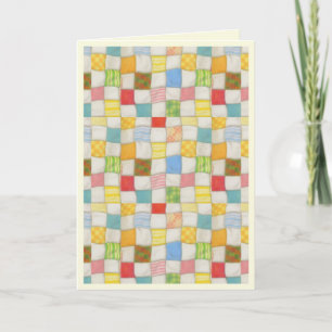 CRAZY QUILT Geburtstagskarte / Creme Karte