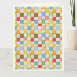 CRAZY QUILT Große Dankeschön-Karte / Creme Dankeskarte
