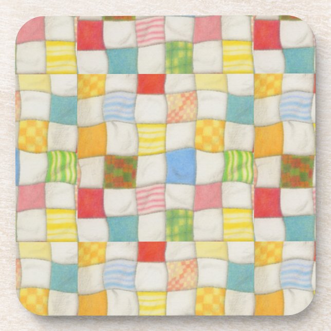 CRAZY QUILT Hard Plastic Untersetzer (Vorderseite)
