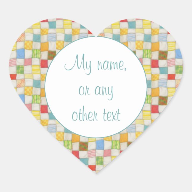 CRAZY QUILT Heart Matte Stickers (Vorderseite)