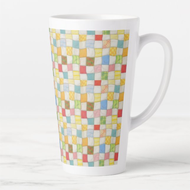 CRAZY QUILT hoch Latte Tasse (Rechts)