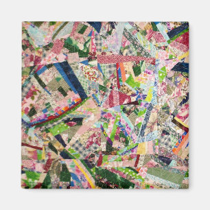 Crazy Quilt in den Frühlingsfarben Magnet