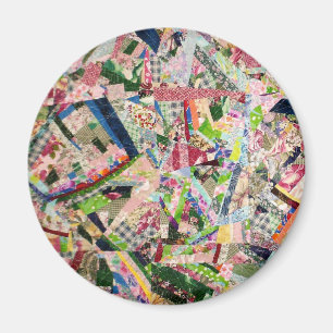 Crazy Quilt in den Frühlingsfarben Magnet