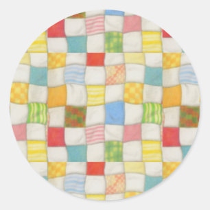 CRAZY QUILT Large Round Stickers