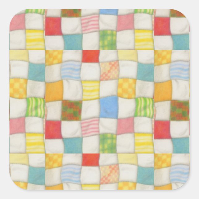 CRAZY QUILT Large Square Stickers (Vorderseite)