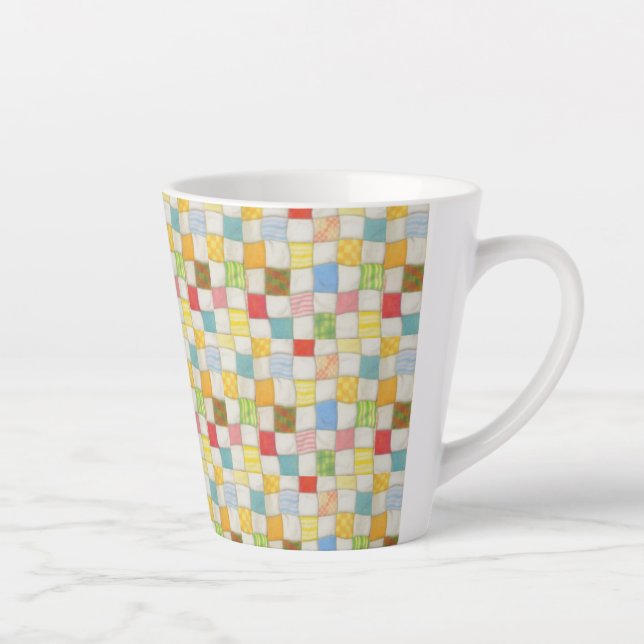 CRAZY QUILT Latte Tasse (Rechts)