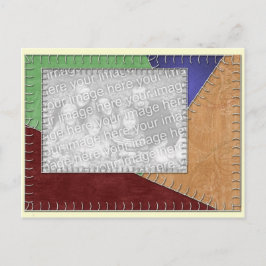 Crazy Quilt Look Foto Vorlage Postkarte