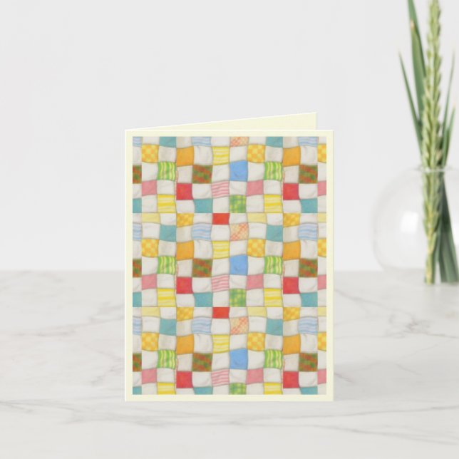 CRAZY QUILT Note Card / Creme Karte (Vorderseite)