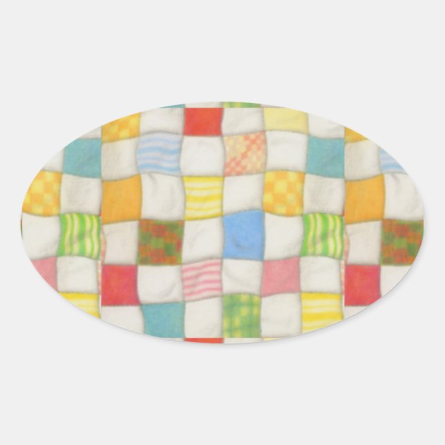 CRAZY QUILT Oval Stickers (Vorderseite)
