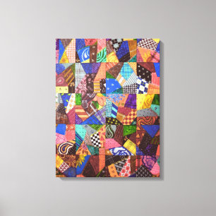 Crazy Quilt Patchwork-Quilt Abstrakte Kunst Geomet Leinwanddruck