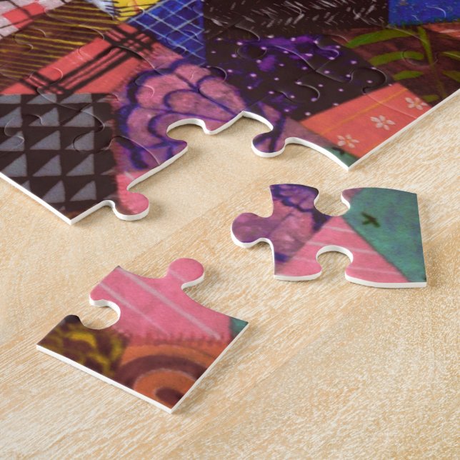 Crazy Quilt Patchwork-Quilt Abstrakte Kunst Geomet Puzzle (Seite)