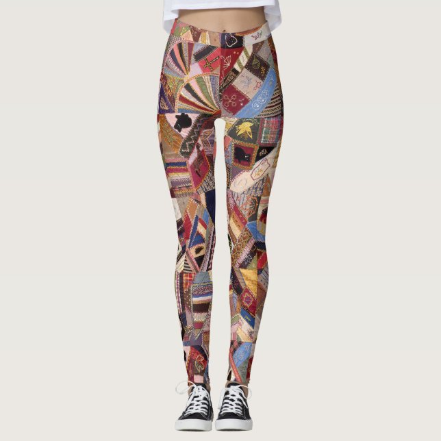 Crazy Quilt Pattern Leggings (Vorderseite)
