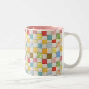 CRAZY QUILT Pink Zwei-Tonen-Tasse Zweifarbige Tasse