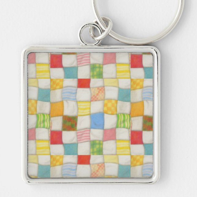 CRAZY QUILT Premium Square Schlüsselanhänger (Vorne)