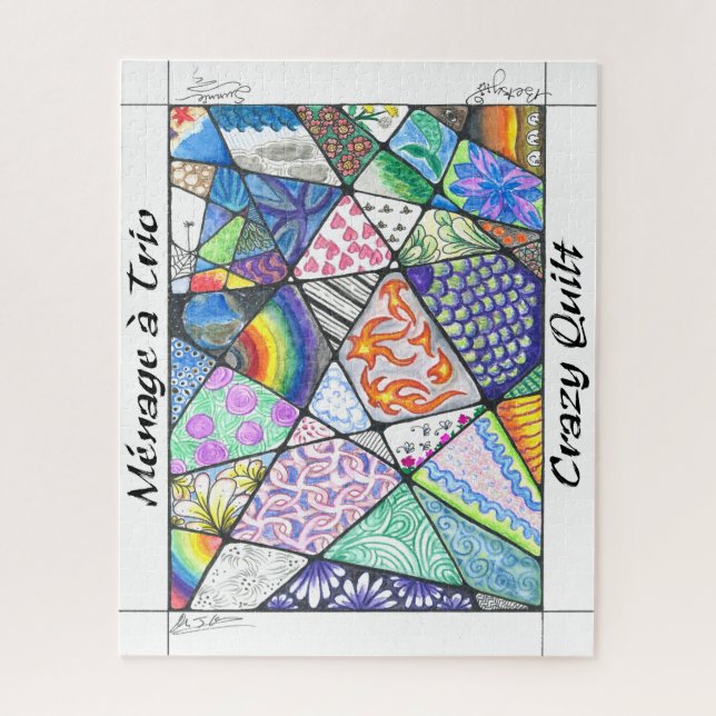 Crazy Quilt Puzzle mit Kunst von Menage a Trio (Vertikal)