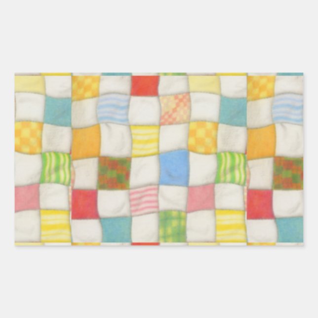 CRAZY QUILT Rectangle Stickers (Vorderseite)