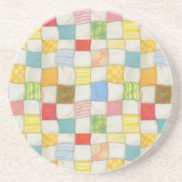 CRAZY QUILT Round Sandstone Untersetzer