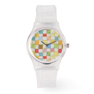 CRAZY QUILT Silicone Strahl White Watch Armbanduhr