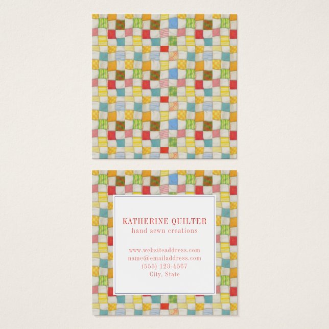 CRAZY QUILT Square Business Card (Vorne & Hinten)