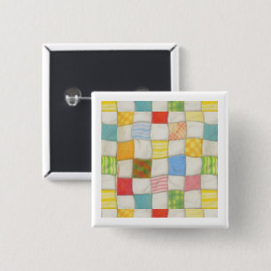 CRAZY QUILT Square Button Button - Weiß