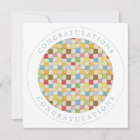 CRAZY QUILT Square Flat Herzlichen Glückwunsch Kar