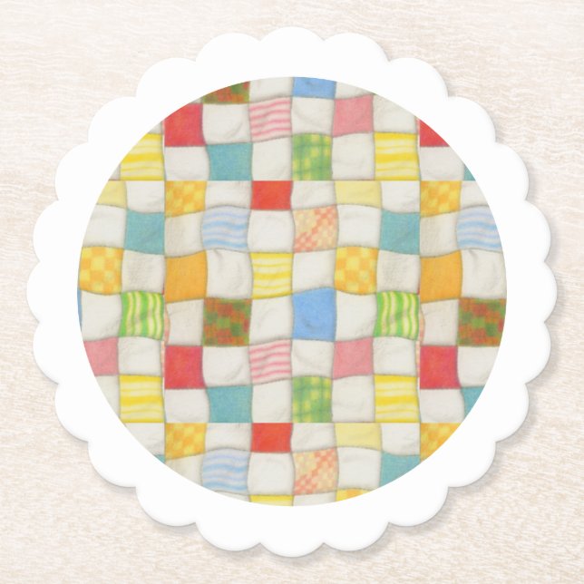 CRAZY QUILT Untersetzer für gerundete Papiere - we (Vorderseite)