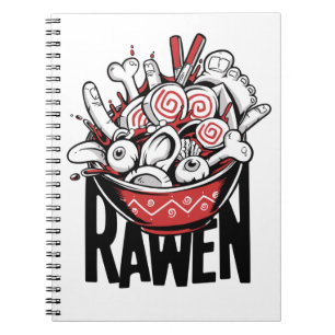 Crazy Ramen-Nudel-Zombie-Design Notizblock