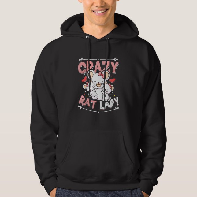 Crazy Rat Lady Niedlich Ratte Mama Ratte Ratte Hoodie (Vorderseite)
