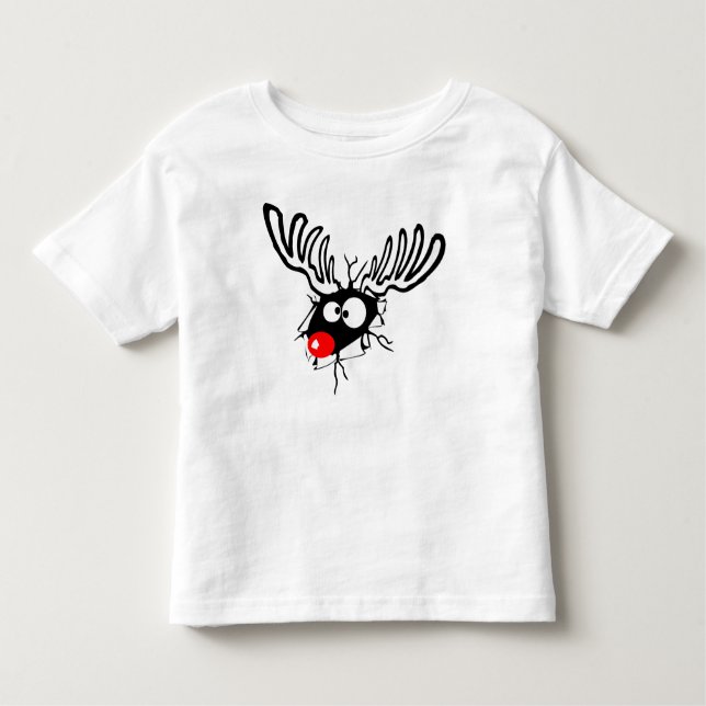 Crazy Red Nosed Reindeer Kleinkind T-shirt (Vorderseite)