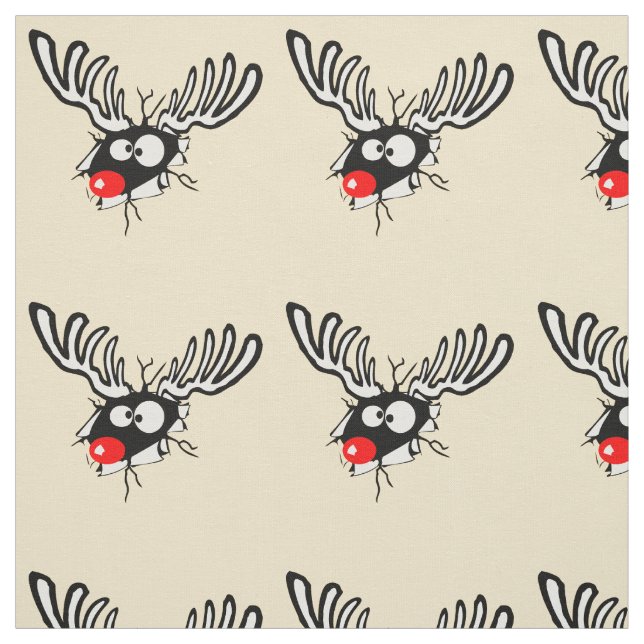 Crazy Red Nosed Reindeer Stoff (Muster)