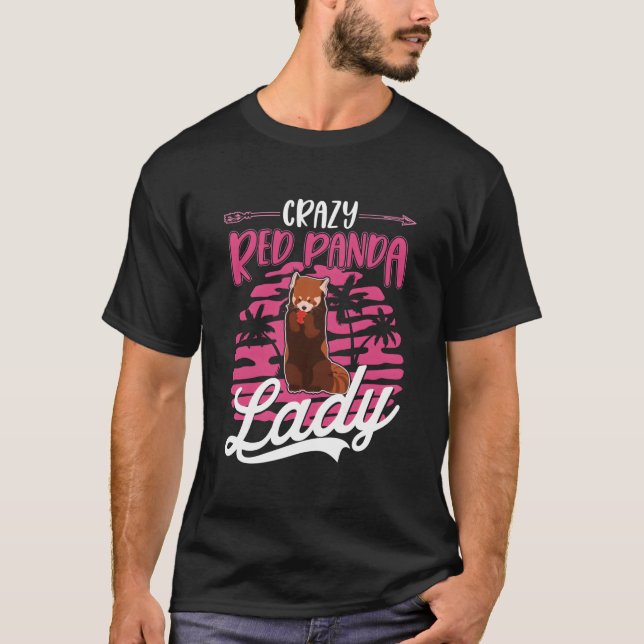 Crazy Red Panda Lady Red Panda T-Shirt (Vorderseite)