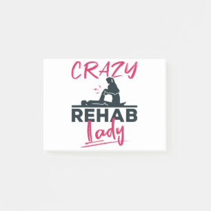 Crazy Rehab Lady Physical Therapist Post-it Klebezettel