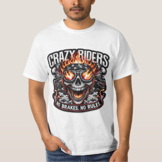 Crazy Riders - Bold Biker Spirit Graphic T-Shirt |