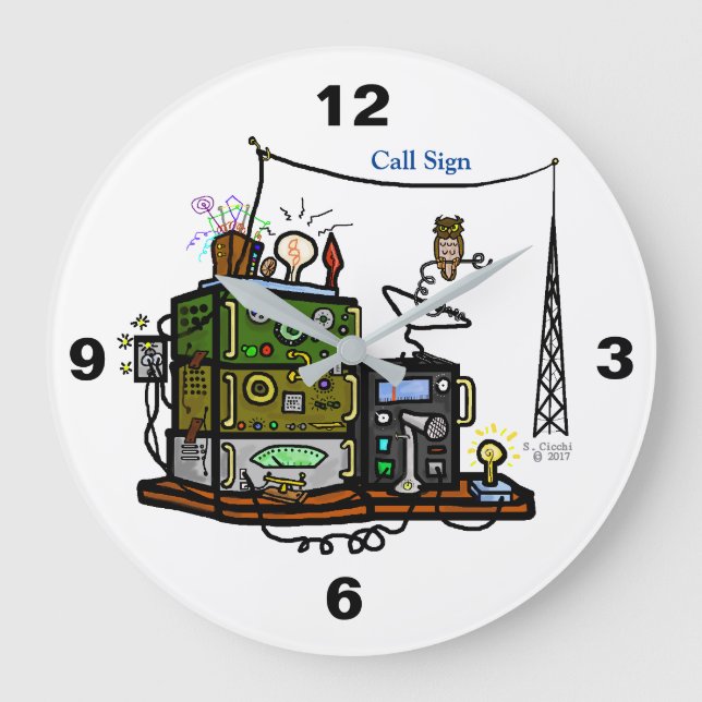 Crazy Rigs Wall Clock mit Call Sign Große Wanduhr (Vorderseite)