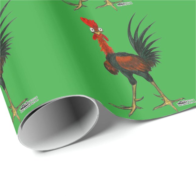 Crazy Rooster Geschenkpapier (Rolleneckpunkt)