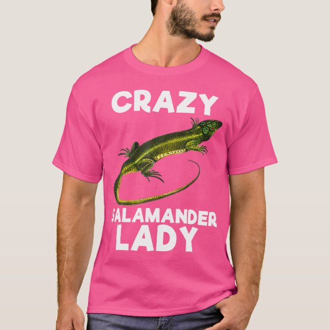 Crazy Salamander Lady Funny Reptile Lover T-Shirt (Vorderseite)