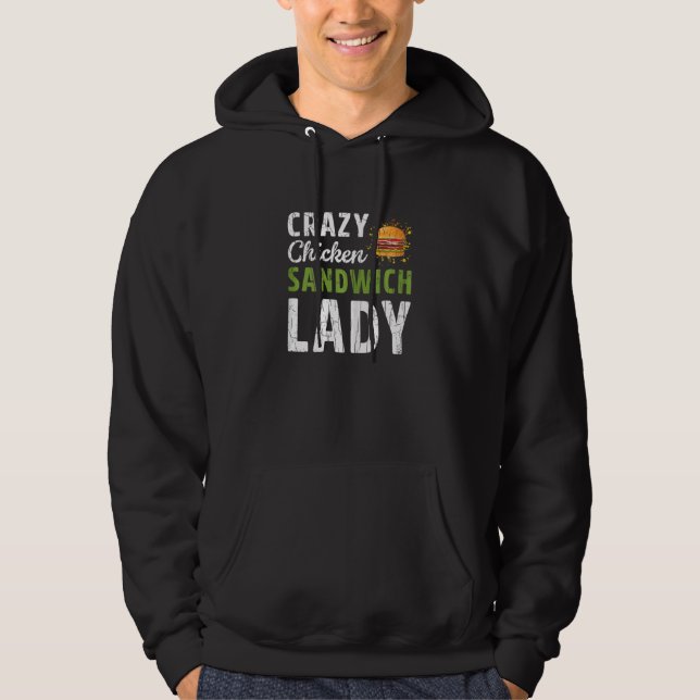 Crazy Sandwich Lady Bologna Meat Food Graphic Hoodie (Vorderseite)