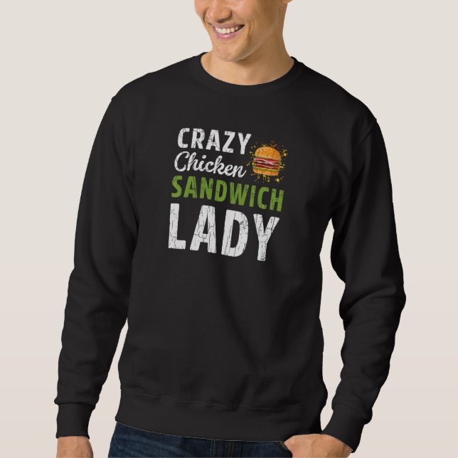 Crazy Sandwich Lady Bologna Meat Food Graphic Sweatshirt (Vorderseite)