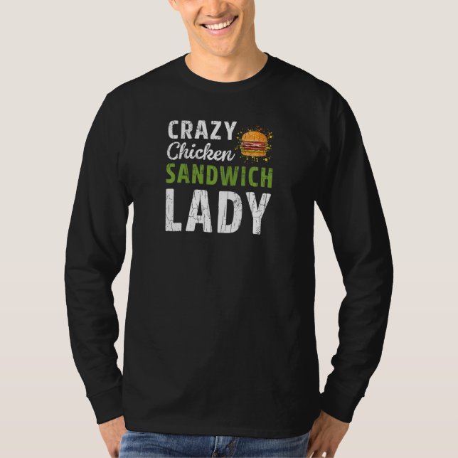 Crazy Sandwich Lady Bologna Meat Food Graphic T-Shirt (Vorderseite)