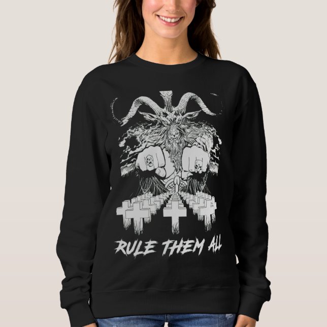 Crazy Satan regiert sie alle Sweatshirt (Vorderseite)