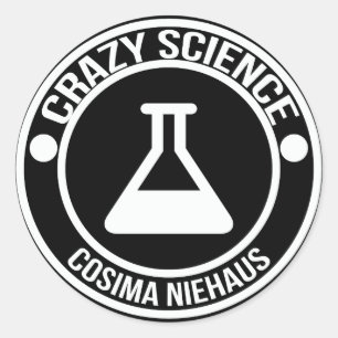 Crazy Science-Aufkleber Runder Aufkleber