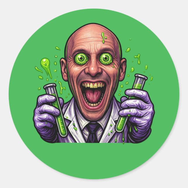 Crazy Scientist Sticker (Vorderseite)