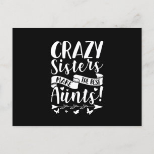 Crazy Sisters machen die besten Tante Ankündigungspostkarte