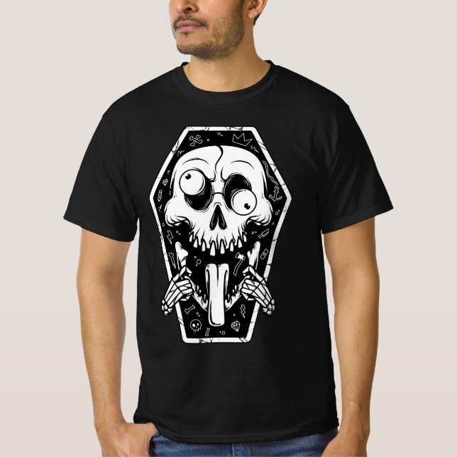 Crazy Skull Coffin T - Shirt (Vorderseite)