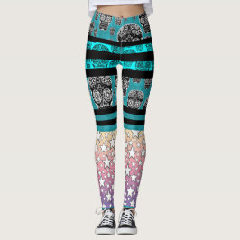 Crazy Skull und Star Leggings