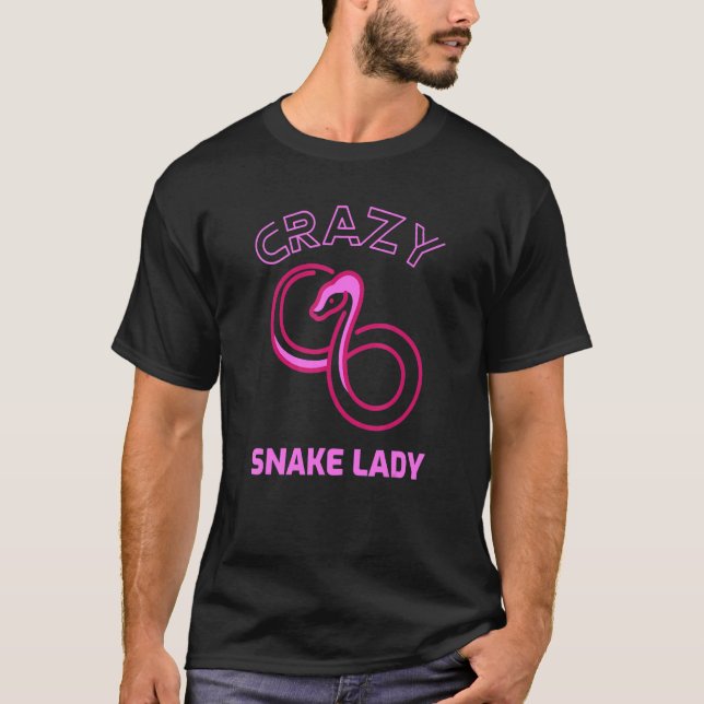 Crazy Snake Lady Snake Reptile Python Grafik 2 T-Shirt (Vorderseite)