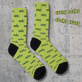 Crazy Socks - socks crazy, on green Socken